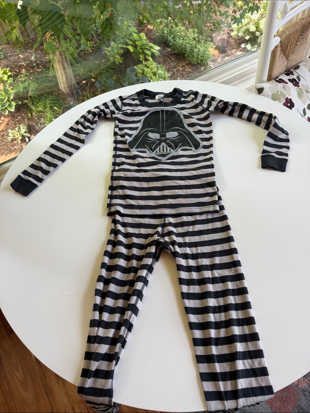 Black & Gray Striped Kids Darth Vader  Pajama Set